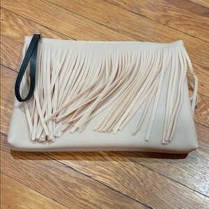 Elegant Cream Fringe Wristlet